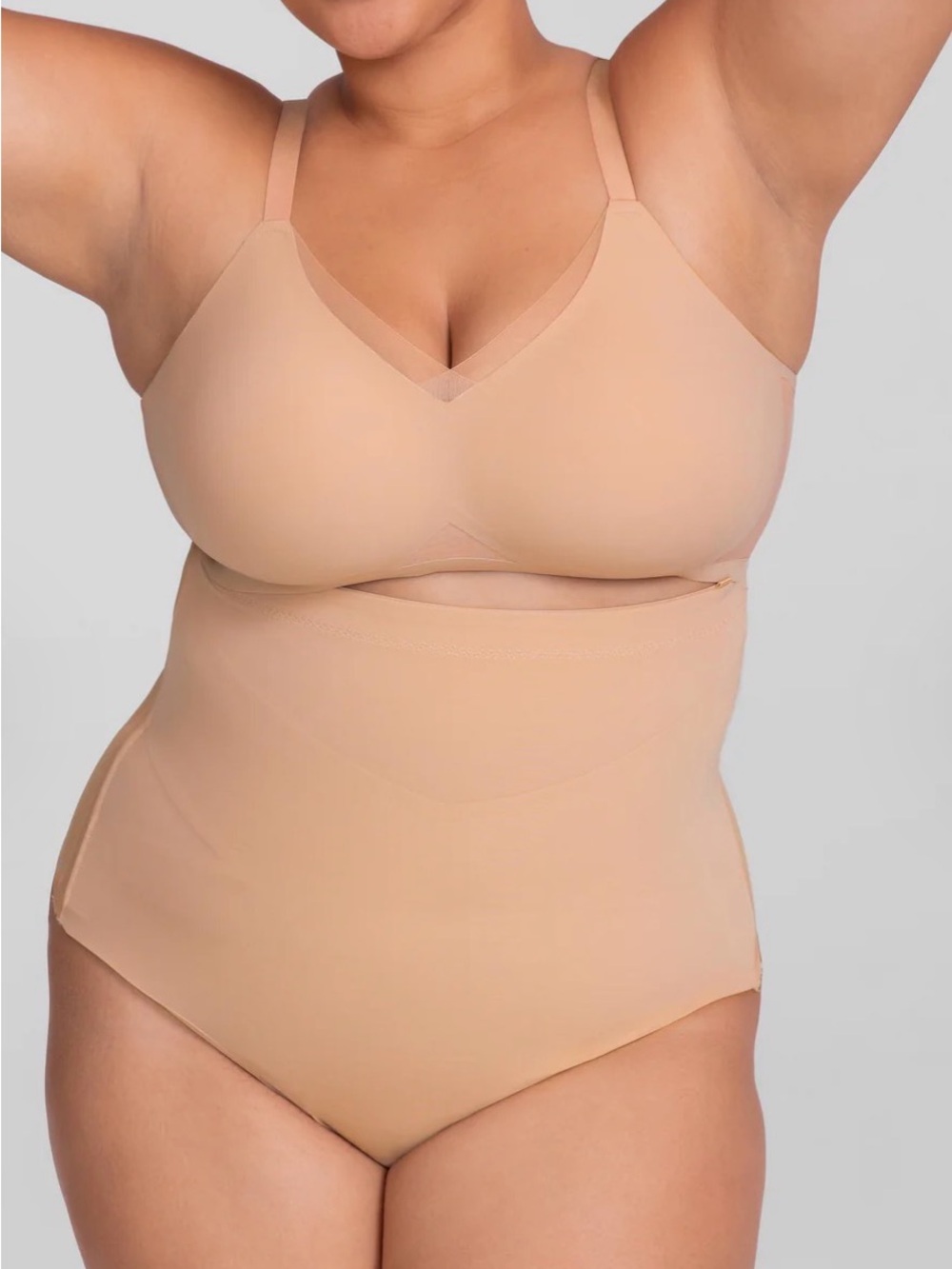 Seamless High-Waist Shaping Brief - Nude